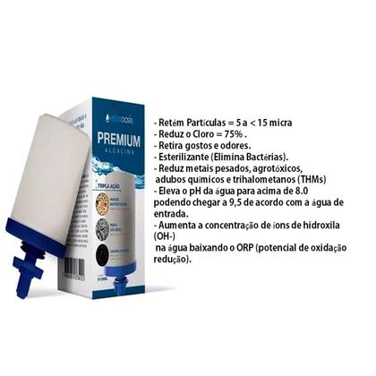 Imagem de Kit 04 Velas Para Filtro Barro Alcalina Premium Tripla Ação Oasis