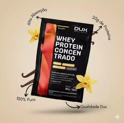 Imagem de Kit 04 Whey Protein 100 Concentrado Sabor Baunilha Sachê de 30g Dux Nutrition