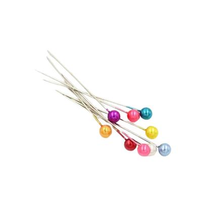 Imagem de Kit 05 Alfinete de Costura  Artesanato Cabeça de Pérolas Coloridas em Disco - AC40