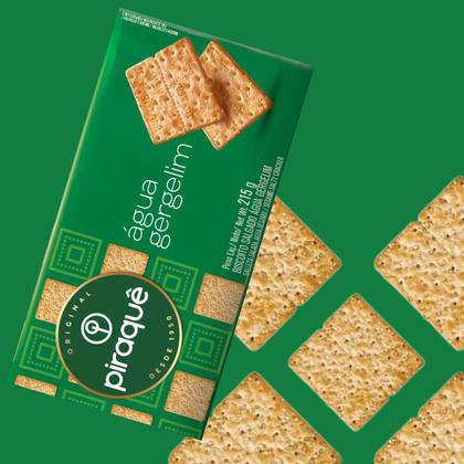 Imagem de Kit 05 Biscoito Salgado Água E Gergelim Bolacha Piraquê Pacote 215g