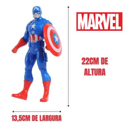 Imagem de Kit 05 Boneco Marvel Avengers Thor Hulk Iron Man Spider Capitão Vingadores