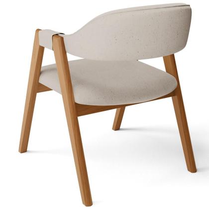 Imagem de Kit 05 Cadeiras de Jantar e Estar Living Estofada Nadja L02 Linho Bege - Lyam Decor