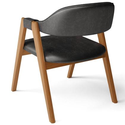 Imagem de Kit 05 Cadeiras de Jantar e Estar Living Estofada Nadja L02 material sintético Preto - Lyam Decor