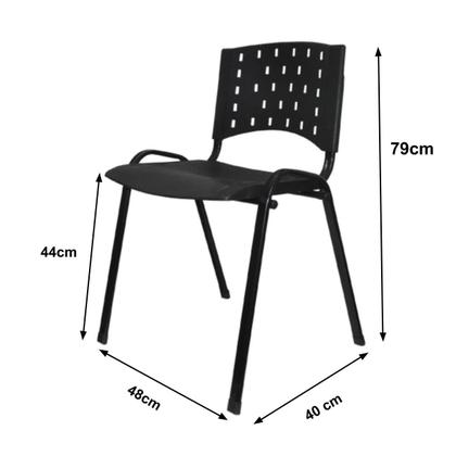 Imagem de Kit 05 Cadeiras Plásticas 04 pés - COR PRETO - 24000