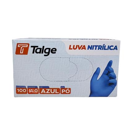 Imagem de Kit 05 caixas luva procedimento nitrilica azul talge-100 un
