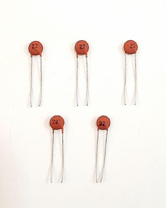 Imagem de Kit 05 Capacitor Cerâmico 22pf / 0,22nf 20v