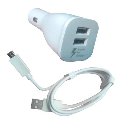 Imagem de Kit 05 carregador veicular 2 usb com cabo v8 samsung