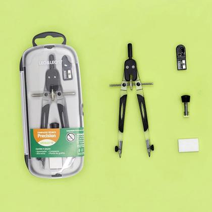 Imagem de Kit 05 Compasso Técnico Precision Leo&Leo Profissional Leonora