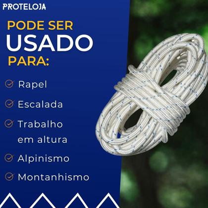 Imagem de Kit 05 Corda Poliamida 12mm Nr18 trava quedas Trabalho em Altura 10 Metros