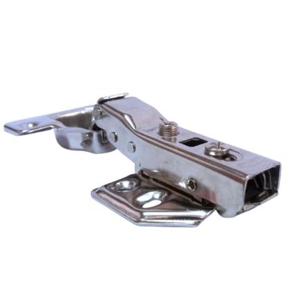 Imagem de Kit 05 Dobradiças Inox Curva Amortecedor Click Porta Armário