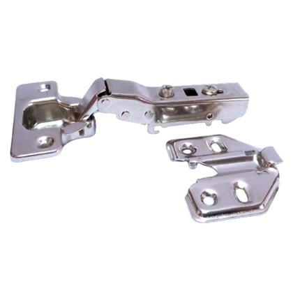 Imagem de Kit 05 Dobradiças Inox Curva Amortecedor Click Porta Armário