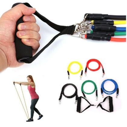 Imagem de Kit 05 Elásticos Extensor Tube Exercício Funcional Academia