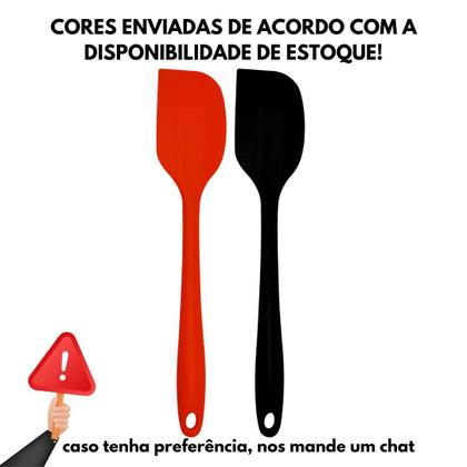 Imagem de Kit 05 Espátula Pão Duro Silicone Utensílio Cozinha Raspadora Massas Bolos Confeitaria