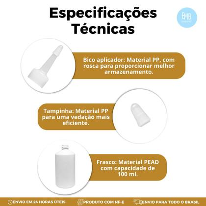 Imagem de Kit 05 Frascos 100ml Bico Aplicador Para Refil De Tinta