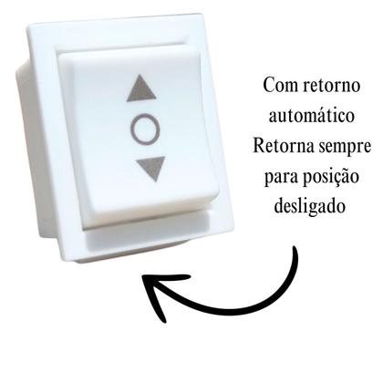 Imagem de Kit 05 Interruptor Talha e Guincho Eletrico Botao Sobe Desce cor Branco