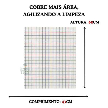 Imagem de Kit 05 Panos De Chão Quadriculado Grande 65x43cm Multiuso Para Limpeza Alvejado Grosso