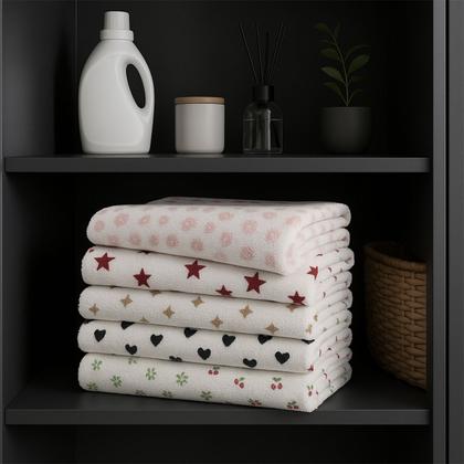 Imagem de Kit 05 Panos de Copa MICROFIBRA 35x60 Toalha de copa Estampada Cozinha Prato