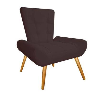 Imagem de Kit 05 Poltrona Cadeira Decorativa  Nani Sala de Estar Recepção Escritório Suede Marrom - Damaffê Móveis