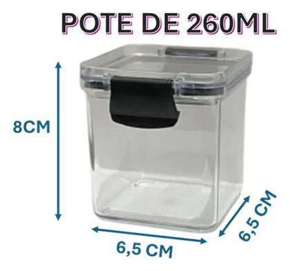 Imagem de Kit 05 Porta Tempero Pote Hermético 260ml Cozinha Empilhável