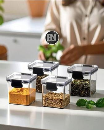 Imagem de Kit 05 Porta Tempero Pote Hermético 260ml Cozinha Empilhável