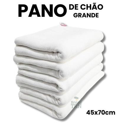 Imagem de Kit 05 Saco De Chão Branco Grande Grosso Duplo 70X45Cm