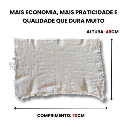 Imagem de Kit 05 Saco De Chão Branco Grande Grosso Duplo 70X45Cm