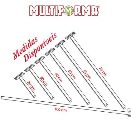 Imagem de Kit 05 Suportes Inclinação Haste De Refletor Led Parede Fachada Banner Base Inclinada 50 Cm