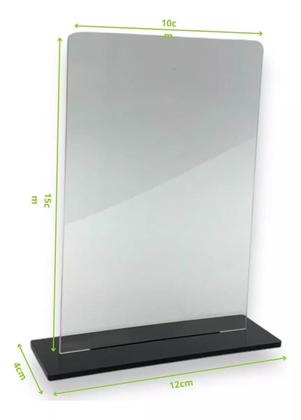 Imagem de Kit 05 Troféu Acrilico Cristal 2mm 10x15cm C/base Preta