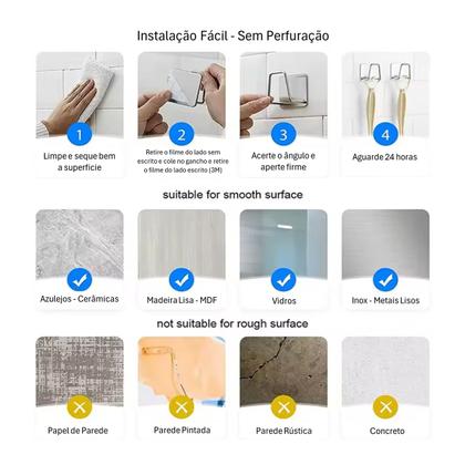 Imagem de Kit 05 x Suporte Gancho Pia Porta Esponja Inox com adesivo
