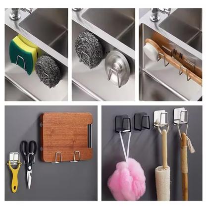 Imagem de Kit 05 x Suporte Gancho Pia Porta Esponja Inox com adesivo