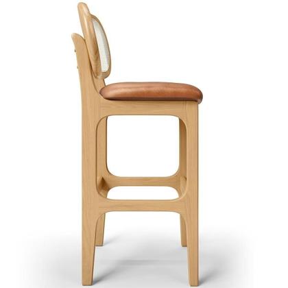 Imagem de Kit 06 Banquetas Altas Para Cozinha Bancada Sala Tela Betta Fixa L02 material sintético Whisky - Lyam