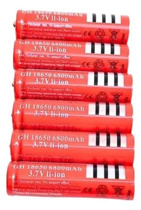 Imagem de Kit 06 Baterias 18650 3.7v 6800mah Recarregável Lanterna