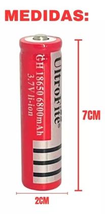 Imagem de Kit 06 Baterias 18650 3.7v 6800mah Recarregável Lanterna