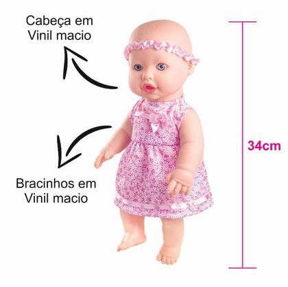 Imagem de Kit 06 Bonecas Baby Faz Xixi De Verdade + Mamadeira + Fralda Kit Revenda