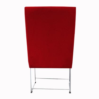 Imagem de Kit 06 Cadeiras Ana Base de Ferro prata suede Vermelho - D'Classe Decor