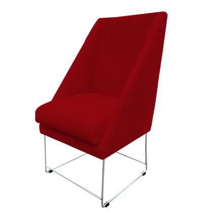 Imagem de Kit 06 Cadeiras Ana Base de Ferro prata suede Vermelho - D'Classe Decor