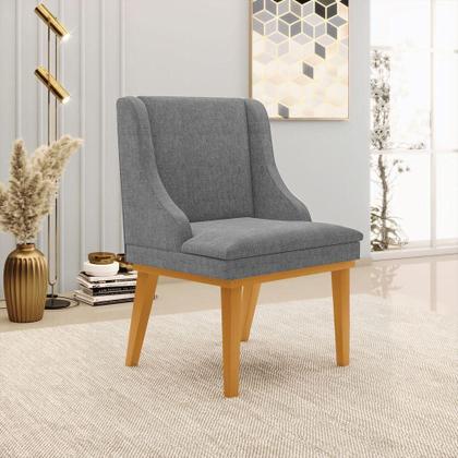 Imagem de Kit 06 Cadeiras De Jantar Base Madeira Castanho A26 Grafite