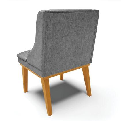 Imagem de Kit 06 Cadeiras De Jantar Base Madeira Castanho A26 Grafite