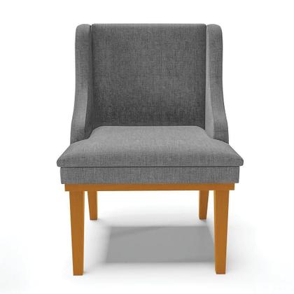 Imagem de Kit 06 Cadeiras De Jantar Base Madeira Castanho A26 Grafite