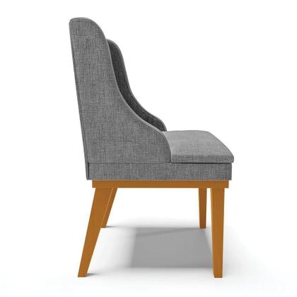 Imagem de Kit 06 Cadeiras De Jantar Base Madeira Castanho A26 Grafite