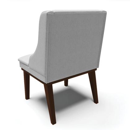 Imagem de Kit 06 Cadeiras de Jantar Liz Linho Base Fixa Madeira Tabaco - D'Rossi