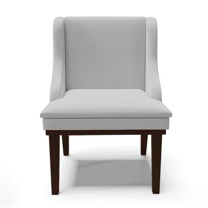 Imagem de Kit 06 Cadeiras de Jantar Liz Linho Base Fixa Madeira Tabaco - D'Rossi