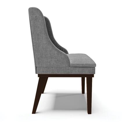 Imagem de Kit 06 Cadeiras de Jantar Liz Linho Base Fixa Madeira Tabaco - D'Rossi