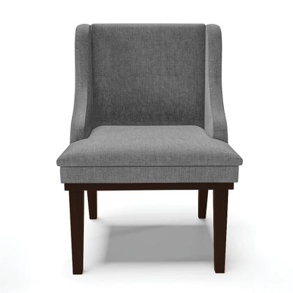 Imagem de Kit 06 Cadeiras de Jantar Liz Linho Base Fixa Madeira Tabaco - D'Rossi