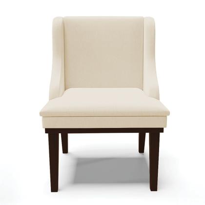 Imagem de Kit 06 Cadeiras de Jantar Liz Linho Base Fixa Madeira Tabaco - D'Rossi