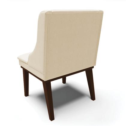 Imagem de Kit 06 Cadeiras de Jantar Liz Linho Base Fixa Madeira Tabaco - D'Rossi