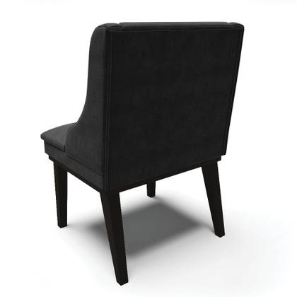 Imagem de Kit 06 Cadeiras de Jantar Liz Suede Preto Base Fixa Madeira Preto D03 - D'Rossi