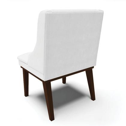 Imagem de Kit 06 Cadeiras De Jantar material sintético Branco Base Madeira