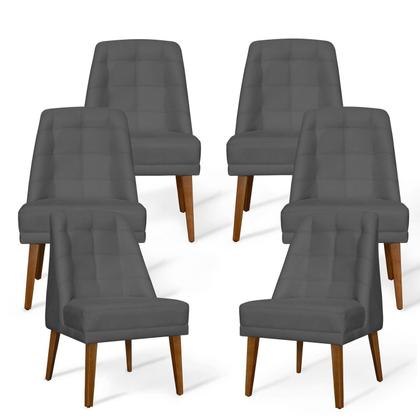 Imagem de Kit 06 Cadeiras de Jantar Paris Suede