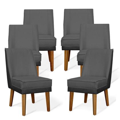 Imagem de Kit 06 Cadeiras de Jantar Virgínia Composê e material sintético